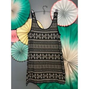 bodycon aztec shimmer print dress